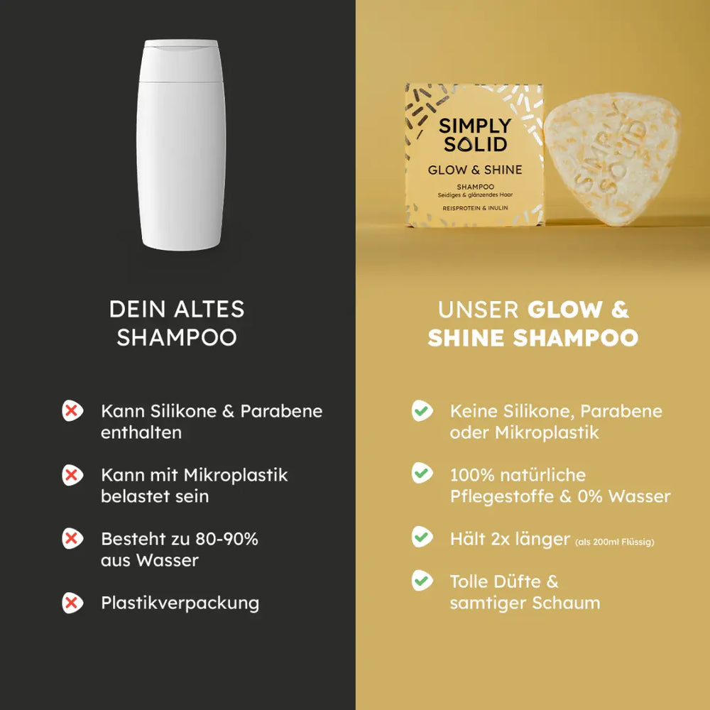 Glow & Shine Shampoo-Solid für das Haar